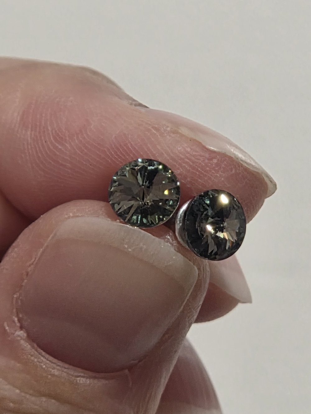 Gray Crystal Stud Earrings - Women's Sparkle Posts